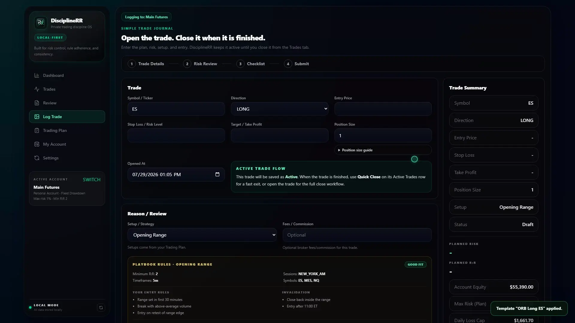 Journal a trade video preview